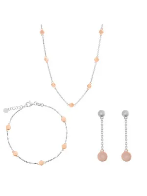 Aurelie Zilver 925 Set: Ketting + Armband + Oorbellen SET-7385