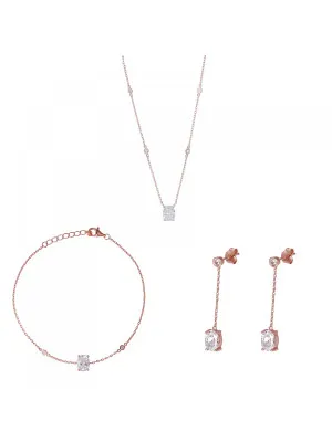 Elodie Zilver 925 Set: Ketting + Armband + Oorbellen SET-7419