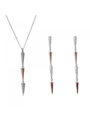 Aada Zilver 925 Set: Ketting + Oorbellen SET-7433