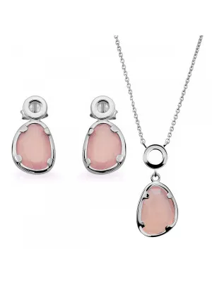 Rivera Zilver 925 Set: Ketting + Oorbellen SET-7480/PC